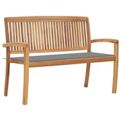shumee Vrtna klop z blazino 128,5 cm trdna tikovina