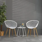 Homestyle4U Vrtni stolčki, 62x80x57 cm, bela, 4-oset