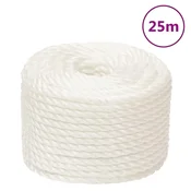 Vidaxl Delovna vrv bela 16 mm 25 m polipropilen