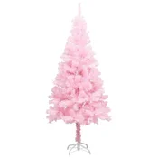 Vidaxl Umetna novoletna jelka s stojalom roza 120 cm PVC