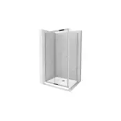 Mexen Apia drsna tuš kabina 110 x 80 cm, prozorna, krom + pladenj Flat - 840-110-080-01-00-4010