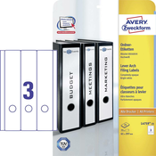 Avery-Zweckform nalepke za mape Avery-Zweckform L4759-25, dolge, za široke mape, 61 x 297 mm, bele, 75 x