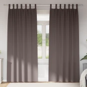 vidaXL Zavese z zavesami 2 pcs Temno rjava 260 x 140 cm Poliester