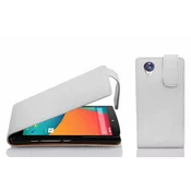 Cadorabo Cadorabo Ohišje, združljivo z LG Google NEXUS 5 v snežno bela - Zaščitni ovitek v obliki flipa iz teksturiranega umetnega usnja, (20562065)