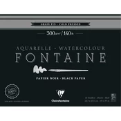 Akvarelni blok Clairefontaine Fontaine CP črn 300 g/m2 48,3 x 63,5 cm - 12 listov
