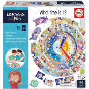 Edukativna igra za najmlade What Time is it? Educa Ucimo koristiti sat sa slicicama 9 dijelova od 5-7 godina