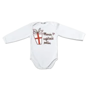 Bodi za bebe dugih rukava Mamin najdraži poklon cs3267, Beli