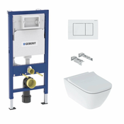 KOGEGESSD30W Geberit Smyle Square WC školjka s podometnim splakovalnikom Geberit Duofix 458.103.00.1 Delta30