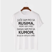 MAFIMI Muška majica Juce sam pio sa Rusima, Bela