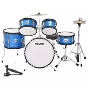 VEVOR Otroški bobni komplet 5-delni junior bobni komplet 4064 cm modra