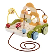 Drevený labyrint na ťahanie Pull-along Wagon Eichhorn s korálikmi od 12 mes EH6811