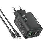 Moxom MX-HC158 Punjac, QC3.0 65W, Tip C na tip C, Crni