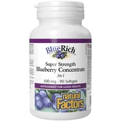 Natural Factors - Koncentrat borovnic super moči 500 mg, 90 mehkih kapsul