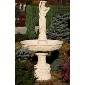Casa Padrino baroque fountain beige A� 110 x H. 180 cm - Magnificent garden fountain in baroque style - Round garden decoration stone fountain - Baroque garden decoration accessories