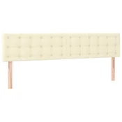 Vidaxl Posteljno vzglavje krem 160x5x78/88 cm umetno usnje