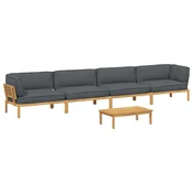 vidaXL vidaXL Kavčna garnitura z blazino 5 pcs Antracit Masiven les akacije, (5000263192)