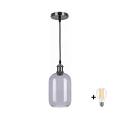 BRILAGI -LED viseča svetilka na kablu RETRO GLASS 1xE27/60W/230V premer 14 cm črna/dimno siva