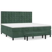vidaXL vidaXL Box spring postelja z vzmetnico temno zelena 200x200 cm žamet, (20902371)