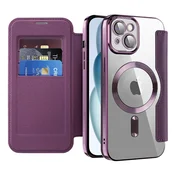 Etui SmartMag Book z Magsafe tehnologijo in RFID denarnico za iPhone 15 Plus - purple