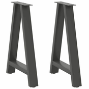 Vidaxl Noge za jedilno mizo v obliki črke A, 2 kosa, antracitne, 60 x (72-73) cm, jeklo