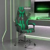 Vidaxl vidaXL Vrtljiv igralni stol, črno-zelen, umetno usnje