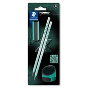 Staedtler set Norix, 2x svinčnik, 1x radirka, 1x šilček, turkizen, na blistru