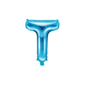 PartyDeco Folija balon črka T moder 35 cm
