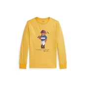 Otroška bombažna majica z dolgimi rokavi Polo Ralph Lauren rumena barva, 323A96609001