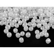 Rocailles 5/0 - 4,5 mm biser, neprosojen - bel lesk (50 g)