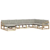 Set vanjskih sofa 8 pcs Bijela i svjetlosiva