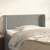 Vidaxl vidaXL Vzglavje s krilci svetlo sivo 83x16x78/88 cm žamet