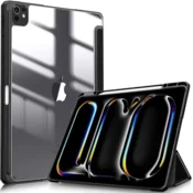 GS Ovitek za iPad Pro 11 M5 2025/M4 2024 (6./5. generacija), Smartcase Hybrid, z držalom za pisalo, črn