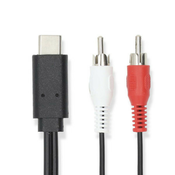 Nedis CCGL64240BK10 USB 3.2 Gen 1, USB-C kabel, USB-C priključak na 2x RCA priključka, 1 m