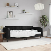 Greatstore Raztegljiva postelja črna 100x200 cm žamet