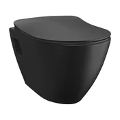 PAULA wall hung toilet pan, 35,5x50cm, black matt - Črna - 35,5x50 cm - CREAVIT - PAULA - 24 - Keramika - Classic - 355 - 500 - 14