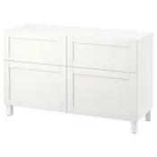 BESTA Komb.odlaganje s vratima/fiokama, bela/Hanviken/Stubbarp bela, 120x42x74 cm