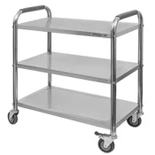 shumee Servirni voziček Mega-M STANDARD iz nerjavečega jekla s 3 policami Š-75 cm G-40 cm V-90 cm N