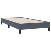 Vidaxl posteljni okvir brez vzmetnice temno siva 90x220 cm žamet
