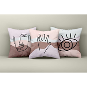 Aberto Design Set dekorativnih jastucnica Asr_plw25-5, 43x43 cm, 3 komada, Šarena