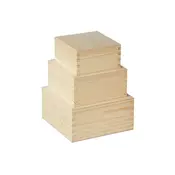 Set drvenih kutija za dekoraciju - 3 dijela (drveni)
