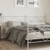 Vidaxl Kovinsko nadomestno vzglavje belo 200 cm