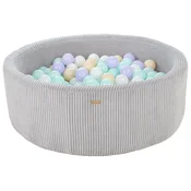 slomart Suhi bazen z žogicami 300 kos, 90 cm štruks (barve: siva/bela, vijolična, cappuccino, mentolna)