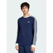 ADIDAS ORIGINALS Majica 3-STRIPES LONGSLEEVE temno modra / bela
