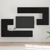 TV Jedinice Zidne 4 pcs Crni hrast Konstruirano drvo