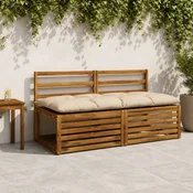 vidaXL Blazina za klop VIANEN 100% poliester Krem 160 x 60 x 12 cm
