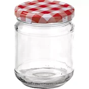 Kozarec za vlaganje Gastro 212 ml, navojni pokrov s karirastim vzorcem, set 6 kos