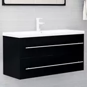 Ormaric za umivaonik crni 100 x 38,5 x 48 cm konstruirano drvo