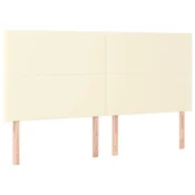 Vidaxl Vzglavje postelje kremne barve 160x5x118/128 cm umetno usnje
