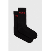 Carape HUGO 6-pack za muškarce, boja: crna