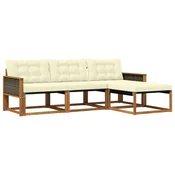 Set vanjskih sofa s jastukom 4 pcs Prirodna i krem